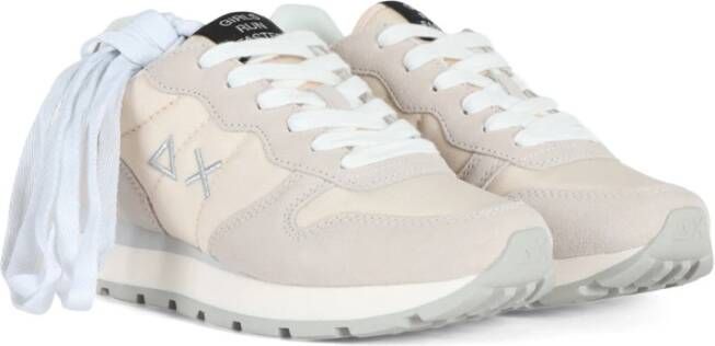 Sun68 Sneakers van leer en stof met goud- en zilverdetails Beige Dames