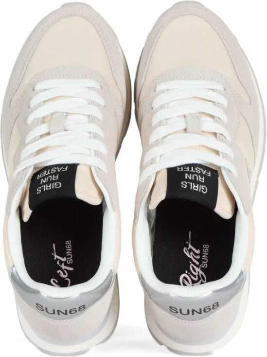 Sun68 Sneakers van leer en stof met goud- en zilverdetails Beige Dames