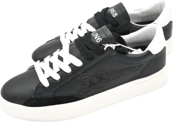 Sun68 Stijlvolle Katy Leren Sneakers in Zwart Gray Dames