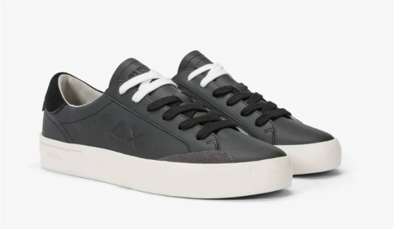 Sun68 Straat Leren Sneakers in Zwart Black Heren