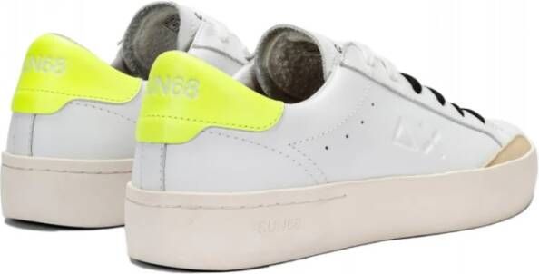 Sun68 Street Leather Tennis Sneakers Wit Geel White Heren