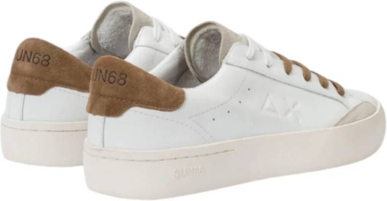 Sun68 Street Sneaker in leer wit en bruin White Heren