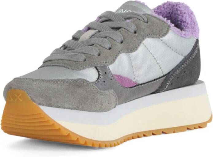 Sun68 Winter Leren en Stoffen Sneakers Gray Dames