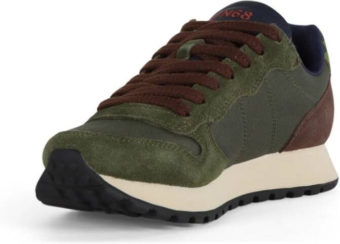 Sun68 Winter Leren en Stoffen Sneakers Green Heren