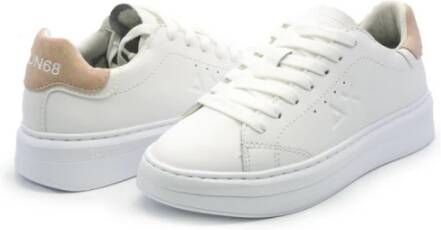 Sun68 Witte en roze leren sneakers Grace Leather White Dames