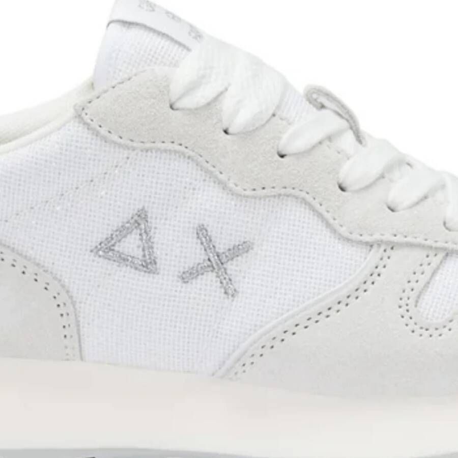 Sun68 Witte Glitter Sneakers Elegant Veelzijdig White Dames