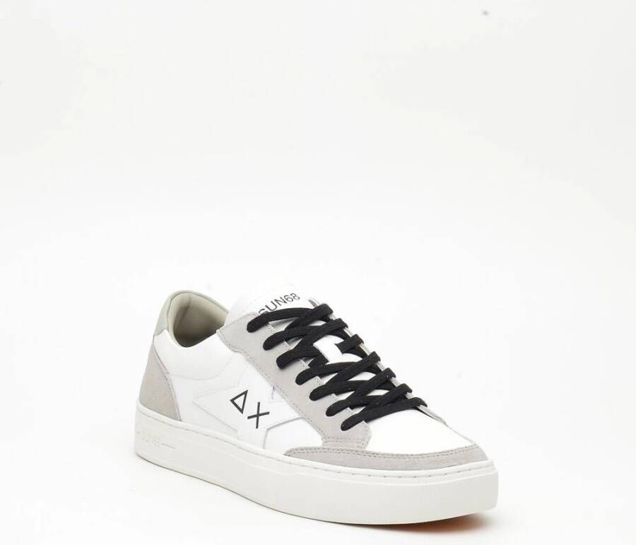 Sun68 Witte Leren Skate Sneakers White Heren