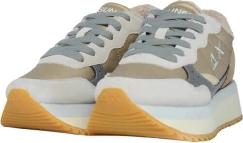 Sun68 Witte Leren Sneakers Eco-Vriendelijke Stijl Multicolor Dames