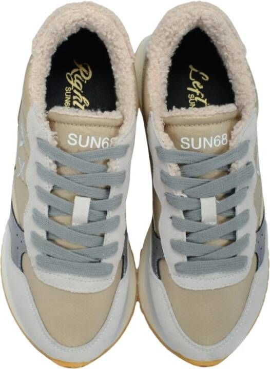 Sun68 Witte Leren Sneakers Eco-Vriendelijke Stijl Multicolor Dames