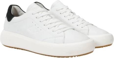 Sun68 Witte Leren Sneakers Veters Logo White Heren