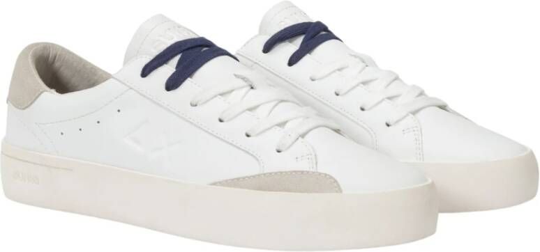 Sun68 Witte Leren Street Sneakers White Heren