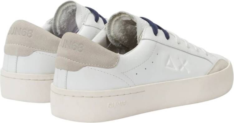 Sun68 Witte Leren Street Sneakers White Heren