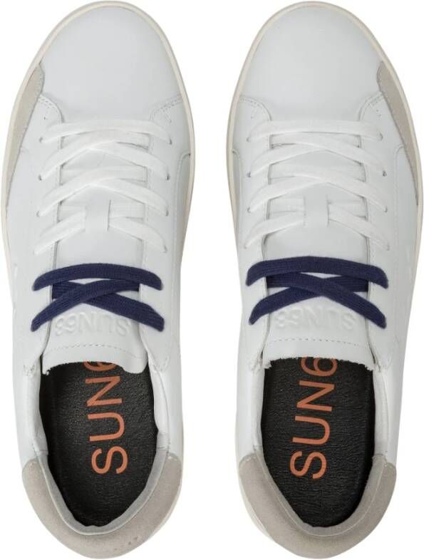 Sun68 Witte Leren Street Sneakers White Heren