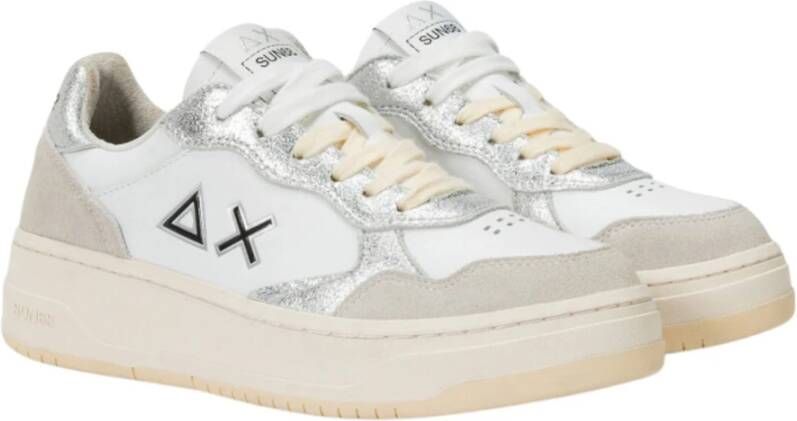 Sun68 Witte platte schoenen Basket Love White Dames