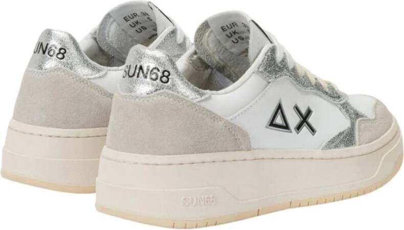 Sun68 Witte platte schoenen Basket Love White Dames