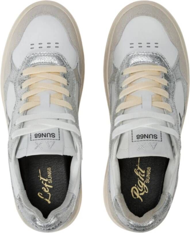 Sun68 Witte platte schoenen Basket Love White Dames