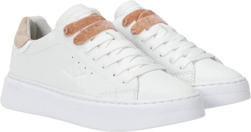 Sun68 Witte platte veterschoenen White Dames