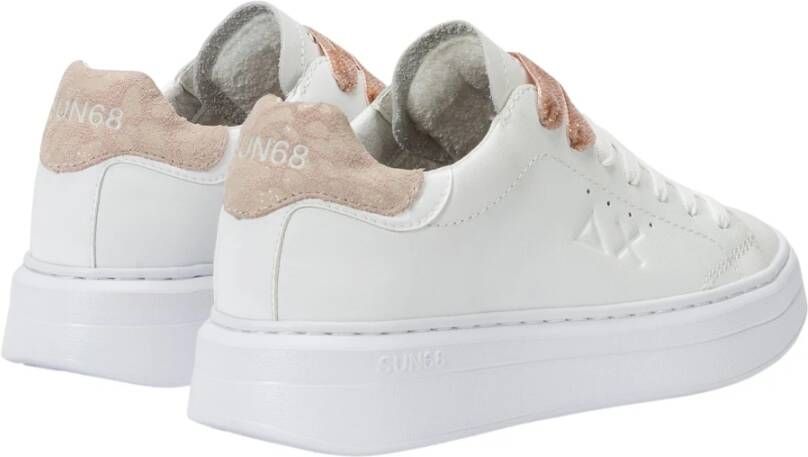 Sun68 Witte platte veterschoenen White Dames