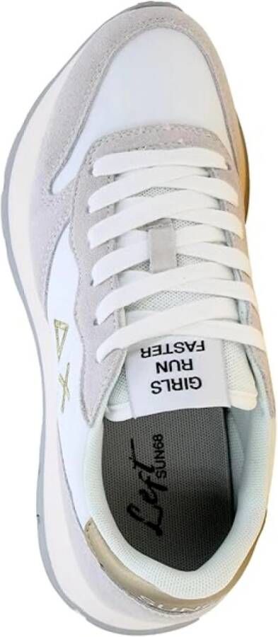 Sun68 Witte Sneakers Veters Rubberen Zool White Dames