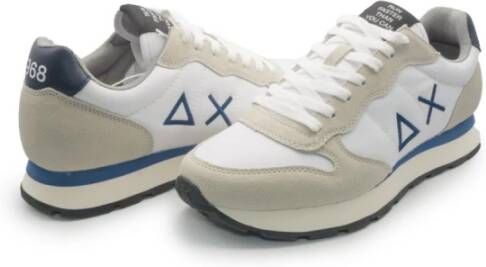 Sun68 Witte TOM Solid Schoenen met Blauwe Details White Heren