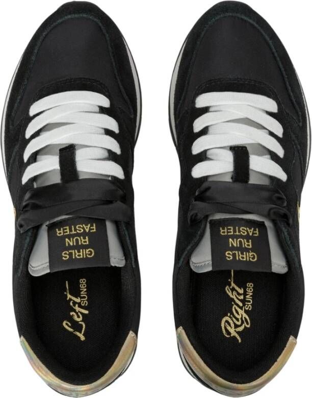 Sun68 Zwarte Sneakers Ally Goud Zilver Black Dames