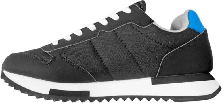 Sun68 Zwarte Sneakers Eco-Leer Suède Afwerking Black Heren