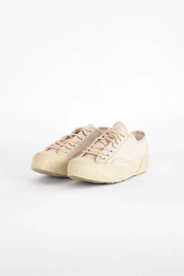 Superga Canvas Sneakers met Rubberen Zool Beige Heren