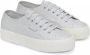 Superga Platform Pearl Matte Canvas Sneakers Gray Dames - Thumbnail 3