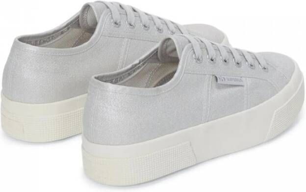 Superga Platform Pearl Matte Canvas Sneakers Gray Dames