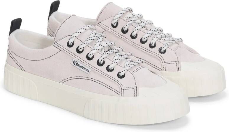 Superga Suède Gestreepte Schoenen White Heren