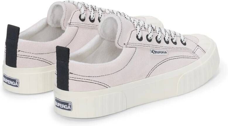 Superga Suède Gestreepte Schoenen White Heren