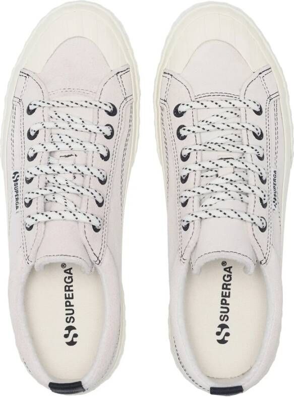 Superga Suède Gestreepte Schoenen White Heren