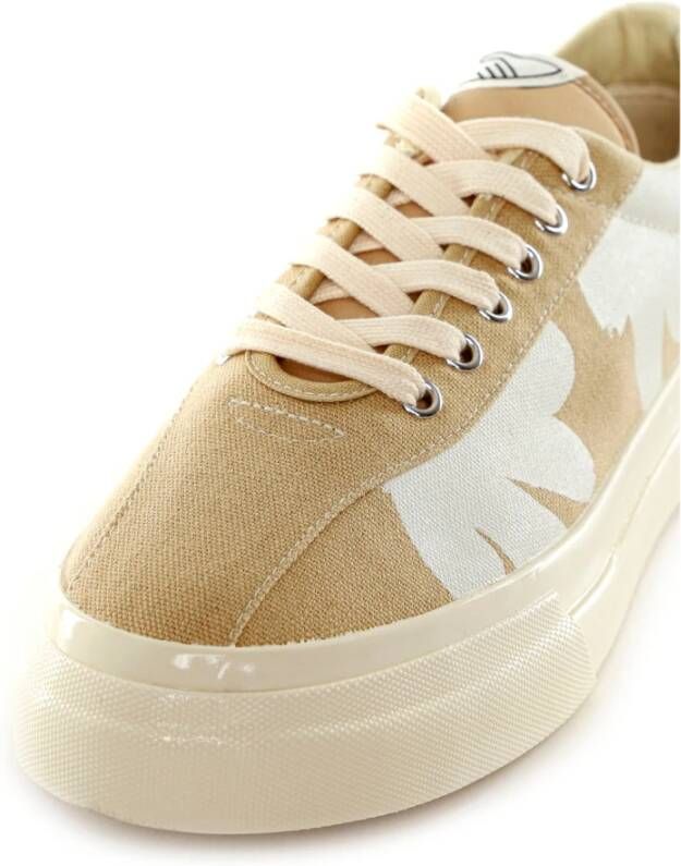 S.w.c. Stepney Workers Club Canvas Sneaker met Shroom Hands Print Beige Heren