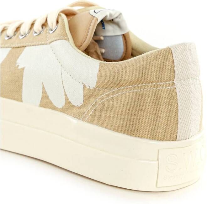 S.w.c. Stepney Workers Club Canvas Sneaker met Shroom Hands Print Beige Heren