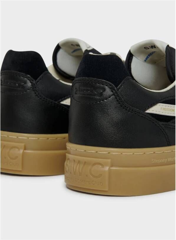 S.w.c. Stepney Workers Club Leren Sneakers voor Stijlvolle Mannen Black Heren