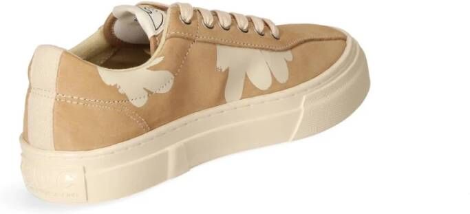 S.w.c. Stepney Workers Club Suède Sneaker met Handdruksymbool Beige Dames