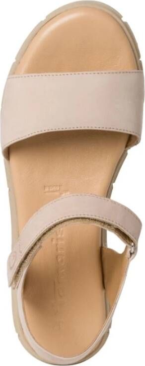 tamaris Beige Casual Open Platte Sandalen Beige Dames