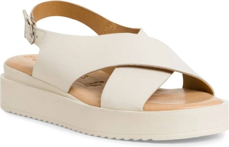 tamaris Beige Casual Platte Open Sandalen Beige Dames