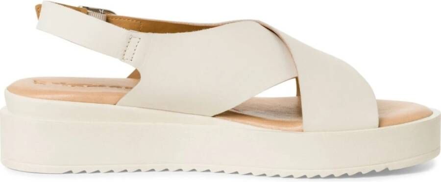 tamaris Beige Casual Platte Open Sandalen Beige Dames