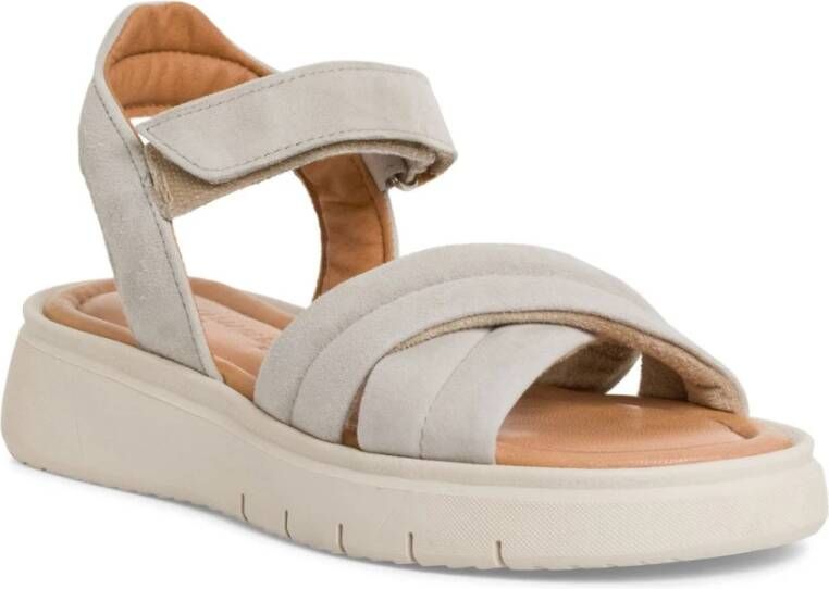 tamaris Beige Casual Platte Sandalen Beige Dames