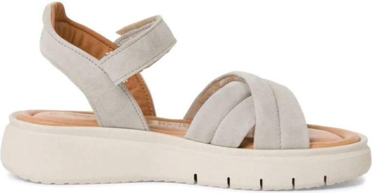 tamaris Beige Casual Platte Sandalen Beige Dames