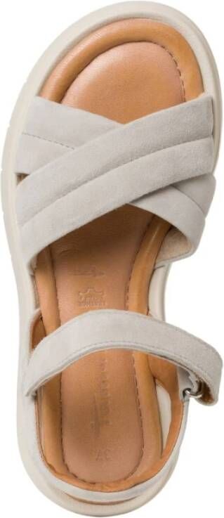 tamaris Beige Casual Platte Sandalen Beige Dames