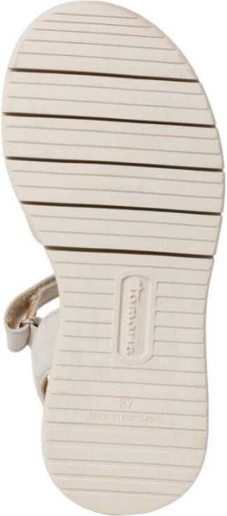 tamaris Beige Casual Platte Sandalen Beige Dames