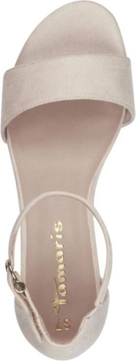 tamaris Beige Casual Platte Sandalen Beige Dames