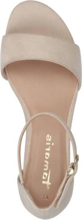 tamaris Beige Elegante Platte Sandalen voor Vrouwen Beige Dames