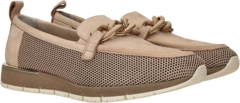 tamaris Beige leren loafers met verharde hiel Beige Dames