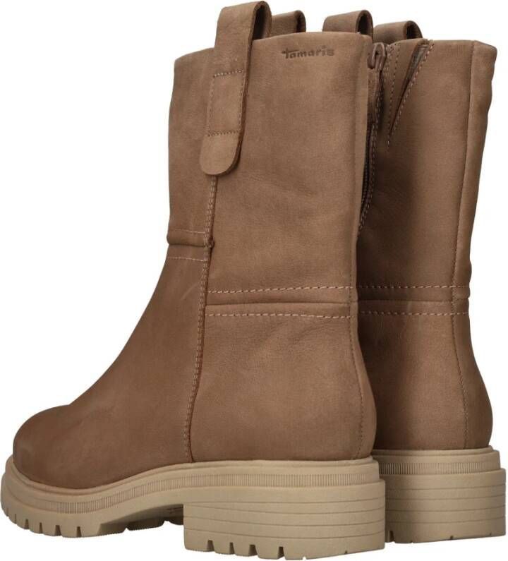 tamaris Beige Warmgevoerde Dames Enkellaars Beige Dames