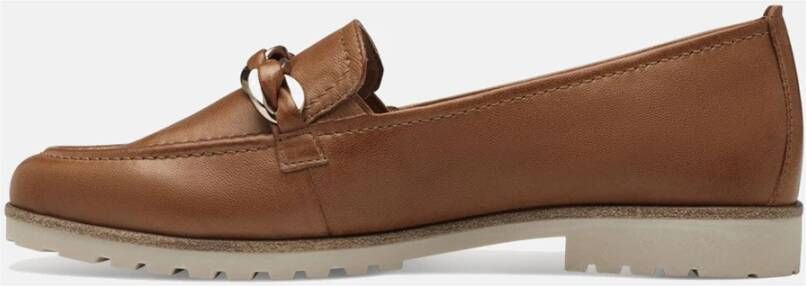 tamaris Bruin Leren Platte Pantoffelschoenen Brown Dames