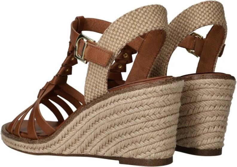 tamaris Bruine Gevlochten Sleehak Sandalen Brown Dames