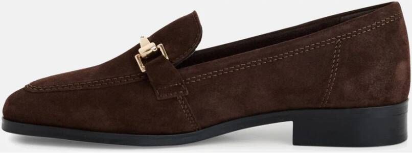 tamaris Bruine Suède Loafer met Blokhak Brown Dames